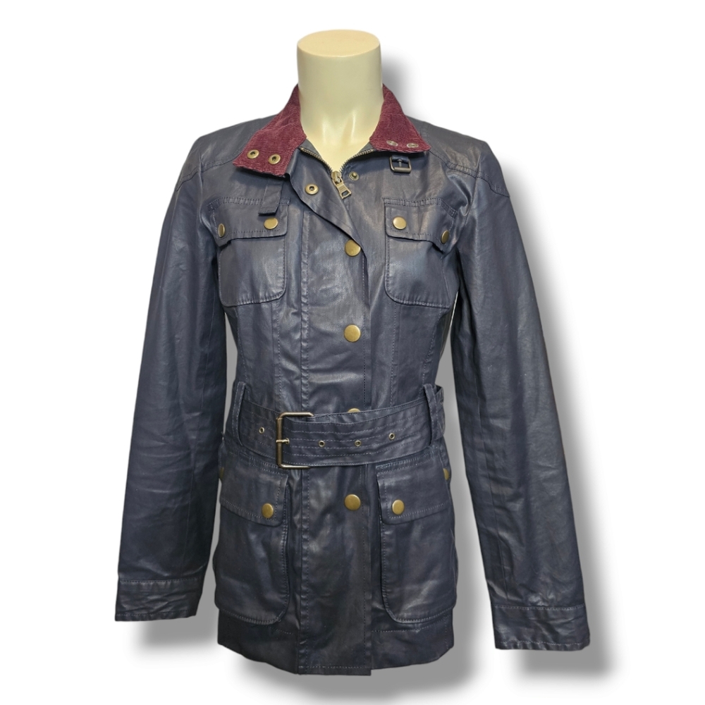 Banana Republic stretch belted waxed utility jacket XS